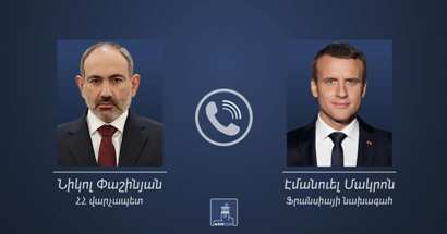 Armenian PM Pashinyan has phone talks with French President Emmanuel Macron