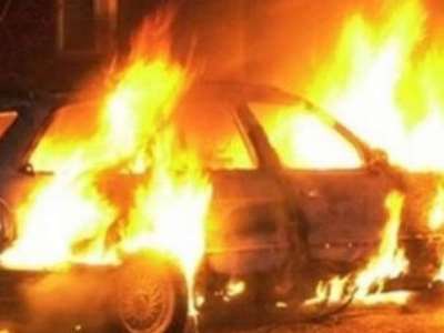 В Армении сгорел автомобиль