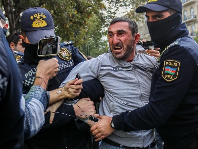 Several dozen activists detained at protest rally in Baku: They chant slogans 'Freedom!', 'Resign!'