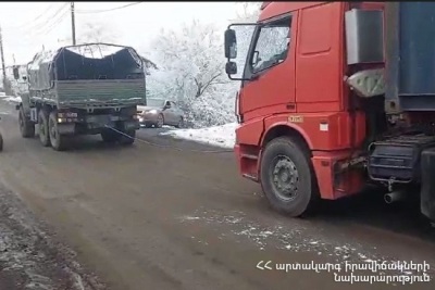 Փրկարարներն արգելափակումից դուրս են բերել 21 բեռնատար ավտոմեքենա
