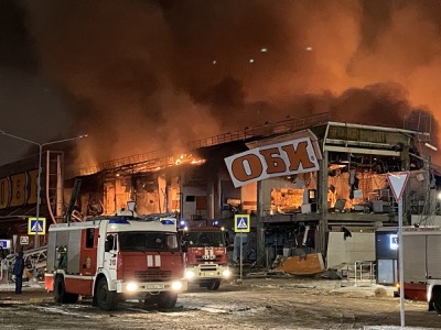 1 dead in huge fire in Moscow Region hypermarket