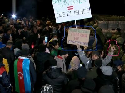 Azerbaijani ‘environmentalists’ clearly show death to Armenians, Russian peacekeepers in Karabakh