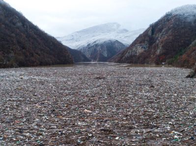 Balkan river, known for its breathtaking scenery, turned into a floating dump