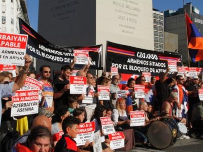 Buenos Aires Armenians stage protest against Azerbaijan blockade of Artsakh (PHOTOS)