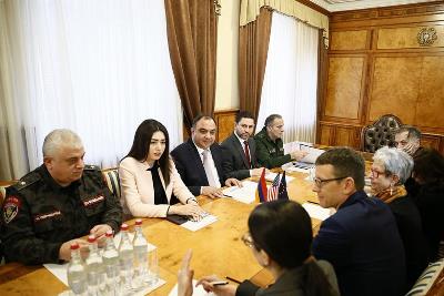 Armenian Interior Minister and members of EU delegation and U.S. Embassy in Armenia discuss cooperation