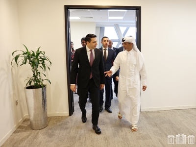 Armenia parliament speaker meets with Qatar Football Association president on latter’s initiative