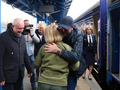Head of the European Council Charles Michel arrives in Kyiv