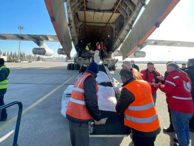 2nd humanitarian cargo plane sent by Armenia government lands at Aleppo airport (PHOTOS)