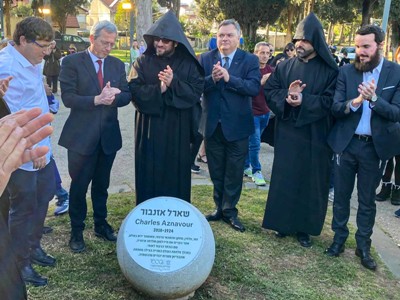 Park named after Charles Aznavour opens in Israel city