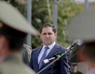 Armenia defense minister heads for Brussels