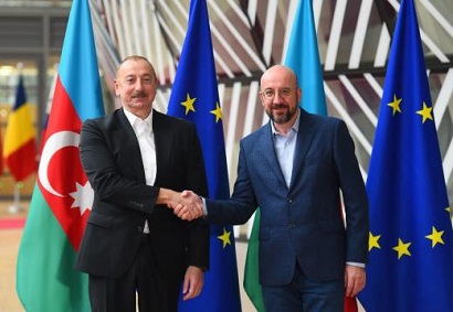 Charles Michel and Ilham Aliyev meeting starts in Brussels