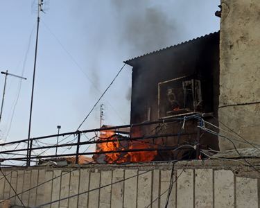 Пожар в городе Мецамор: жители здания эвакуированы