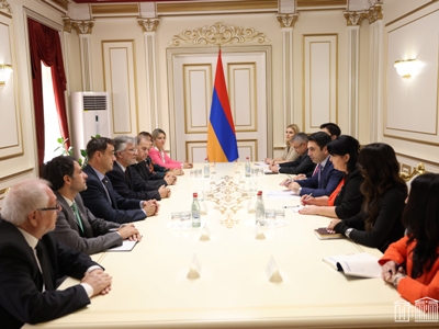 Armenian parliament speaker receives delegation led by Argentina-Armenia Friendship Group chairman