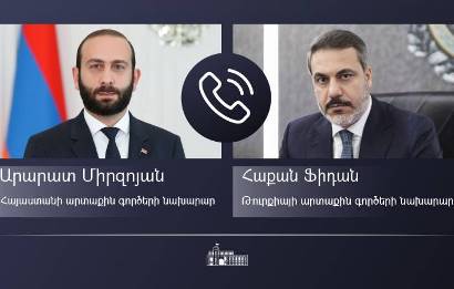 Ararat Mirzoyan had a phone conversation with newly appointed Turkish Foreign Minister Hakan Fidan