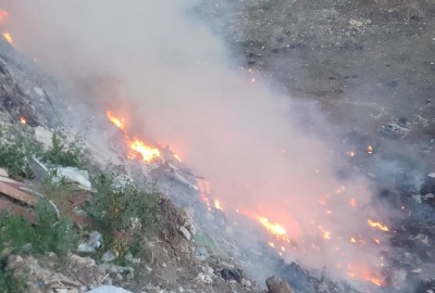 На Нубарашенской свалке в Ереване пожар вспыхнул