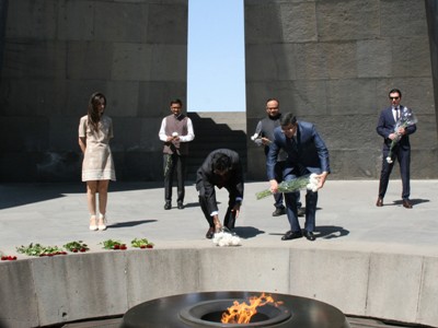 India MFA delegation visits Armenian Genocide Memorial in Yerevan