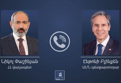 Пашинян и Блинкен обсудили по телефону переговоры между Арменией и Азербайджаном