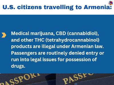 US embassy: Passengers are denied entry to Armenia for possession of drugs
