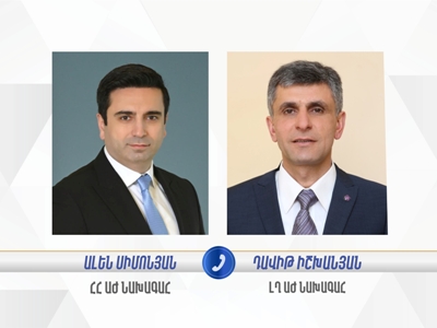Ալեն Սիմոնյանը շնորհավորել է Արցախի ԱԺ նորընտիր նախագահ Դավիթ Իշխանյանին