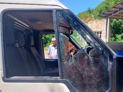 Azerbaijan fires at civilians in Karabakh village, civilian car sustains damage (PHOTOS)