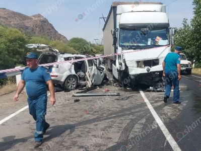 3 dead, 1 injured after car, Iran truck collide in Armenia