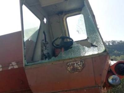Azerbaijan fires at grain-harvesting combine in Karabakh (PHOTOS)