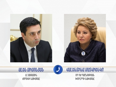 Alen Simonyan, Valentina Matviyenko discuss details of humanitarian disaster in Karabakh