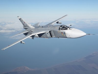 В Волгоградской области РФ разбился бомбардировщик Су-24
