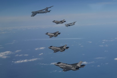 South Korea holds its first joint air exercises with Japan, US