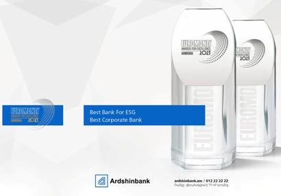 Ardshinbank has been recognized as the "Best Corporate" and "Best ESG Bank" in Armenia by Euromoney magazine