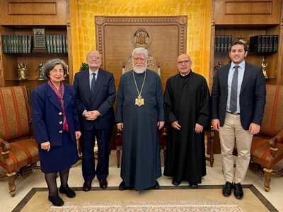 Միջին Արեւելքի եկեղեցիների խորհրդի ընդհանուր քարտուղարն այցելել է Արամ Ա կաթողիկոսին