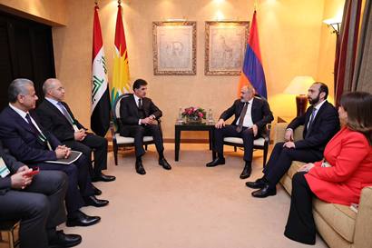 Փաշինյանը հանդիպում է ունեցել Իրաքյան Քուրդիստանի նախագահ Նեչիրվան Բարզանիի հետ