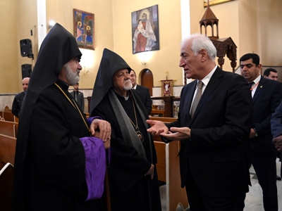 Президент Армении посетил епархию Армянской Апостольской Церкви в Ираке