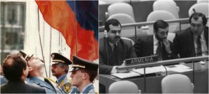 1992թ. մարտի 2-ին ՝ ՄԱԿ կենտրոնակայանում, բարձրացվեց Հայաստանի նորանկախ հանրապետության եռագույնը. Արմեն Սարգսյան