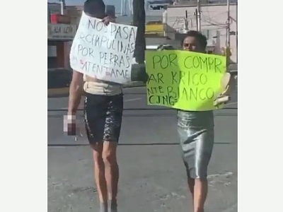 Մեքսիկական կարտելը դավաճանության համար երկու տղամարդու զգեստներ է հագցրել 