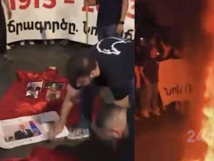 Բեյրութում ՀՅԴ-ականները Թուրքիայի դրոշի հետ այրել են նաև Փաշինյանի նկարը