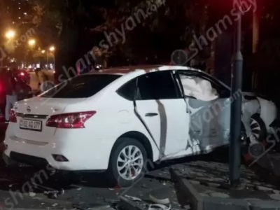 Բաղրամյան պողոտայում բախվել են «Lada»-ն ու «Nissan»-ը. կա 2 վիրավոր. Shamshyan.com