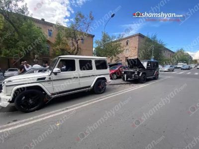 Երևանում վթարի են ենթարկվել հարսանիքի մեկնող 3 «Mercedes G500»-ներ. սպիտակ մեքենայում եղել է հարսանիքի ազապը
