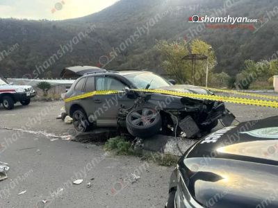 Իջևանում «Porsche Cayenne»-ը բախվել է ճանապարհի բաժանարար գոտու բետոնե հատվածին. կան վիրավորներ
