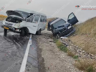 Բախվել են Արարատ-Երասխ-Սուրենավան երթուղու «Գազել»-ն ու «Mercedes»-ը. կան վիրավորներ