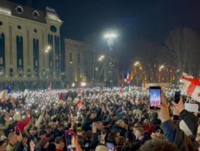 Protest action resumes in front of Georgian Parliament