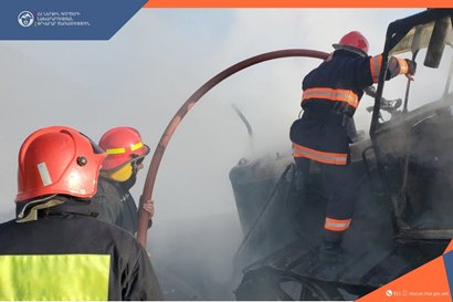 Արջուտ գյուղի աղբավայրում տրակտոր է այրվել