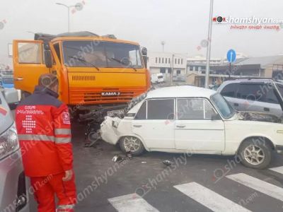 Աջափնյակում բախվել են «KamAZ»-ն ու ՎԱԶ 2106»-ը. կա 1 զոհ, 2 վիրավոր