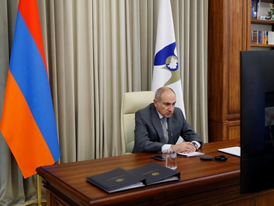 Prime Minister Pashinyan remotely chairs the meeting of Supreme Eurasian Economic Council