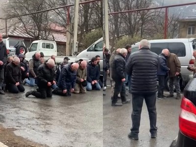 Վրաստանում սպանության մեջ մեղադրվողի ընտանիքը ծունկի է իջել զոհի ընտանիքի առջեւ