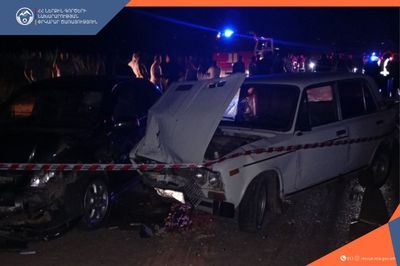 Ավտովթար՝ Նոր Արմավիրում. բախումից հետո «Opel Zafira»–ում տեղի է ունեցել հրդեհի բռնկում, ապա պայթյուն. կա 6 վիրավոր