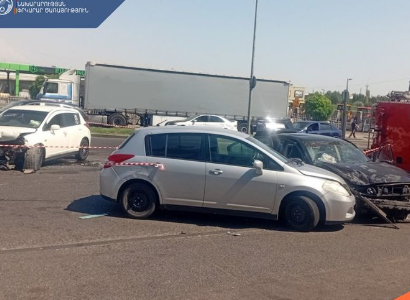Արտաշատի խճուղում բախվել են «Volvo», 2 «Nissan» և «Hyundai» մակնիշների ավտոմեքենաները. կան վիրավորներ