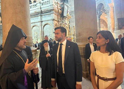 U.S. Vice President Visits Armenian Section of the Church of the Holy Sepulchre in Jerusalem