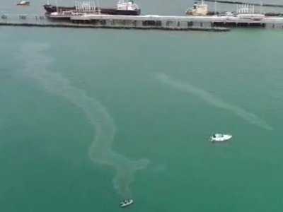 Oil spill in Black Sea after drone attack
