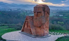 Painting Depicting Artsakh's "We Are Our Mountains" Monument Removed from Competition Booth